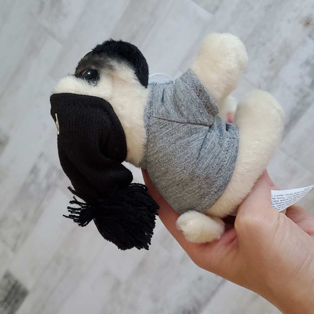 New Doug The Pug Black Pizza Hat Gray Pug Life Hat Dog Plush Toy - Picture 5 of 6